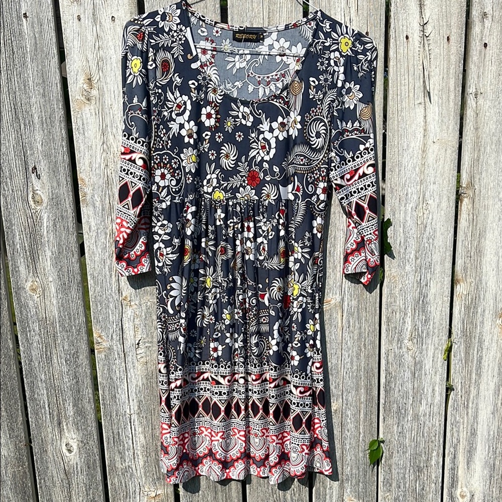 Reborn grey Pleated Sundress with Cuffed Sleeves